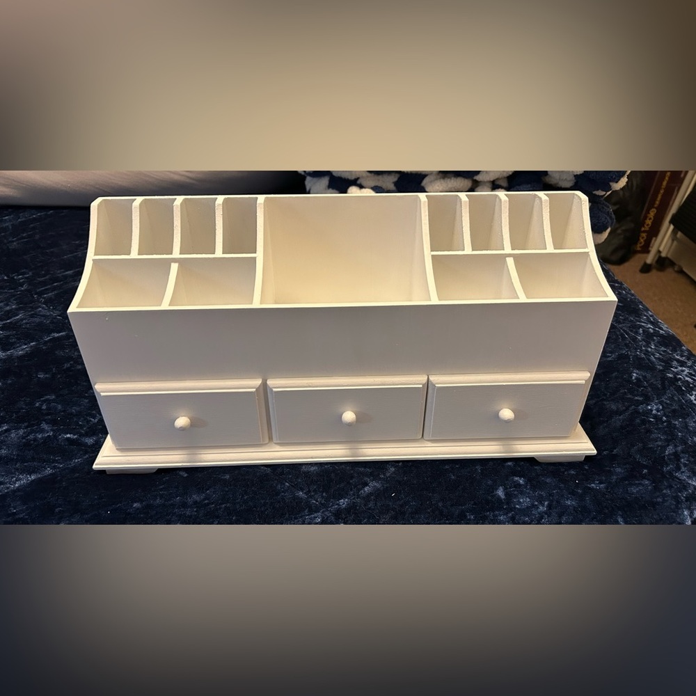 White Wooden Organizer with Drawers